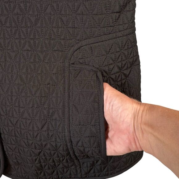 Johnston & Murphy Jacket Women‎ Medium Black Quilted Lined Soft Shell Toggle - Picture 6 of 10